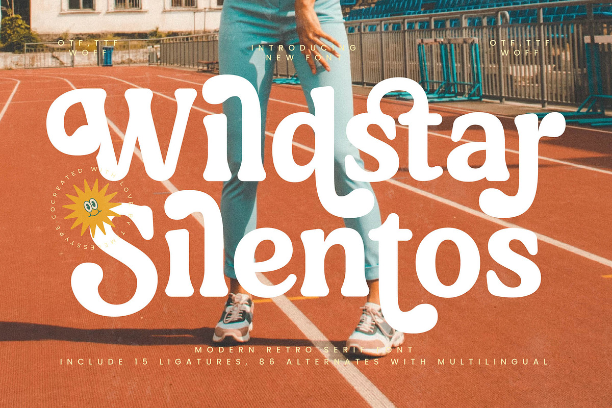 Wildstar Silentos Modern Retro, a Serif Font by timelesstype.co (Photo 1 of 20)