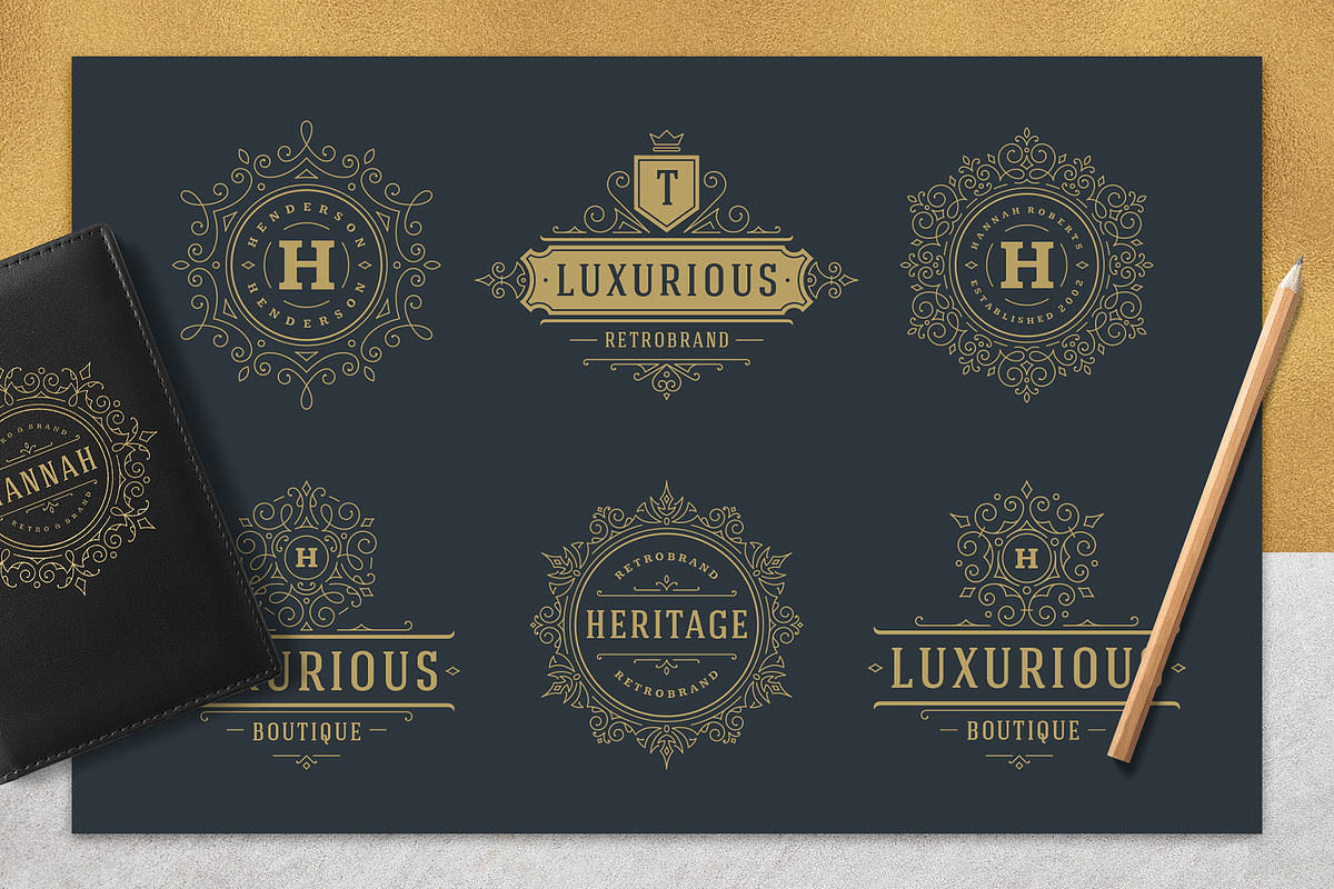 36 Luxury Ornament Logos, a Branding & Logo Template by Vasya Kobelev (Photo 4 of 13)