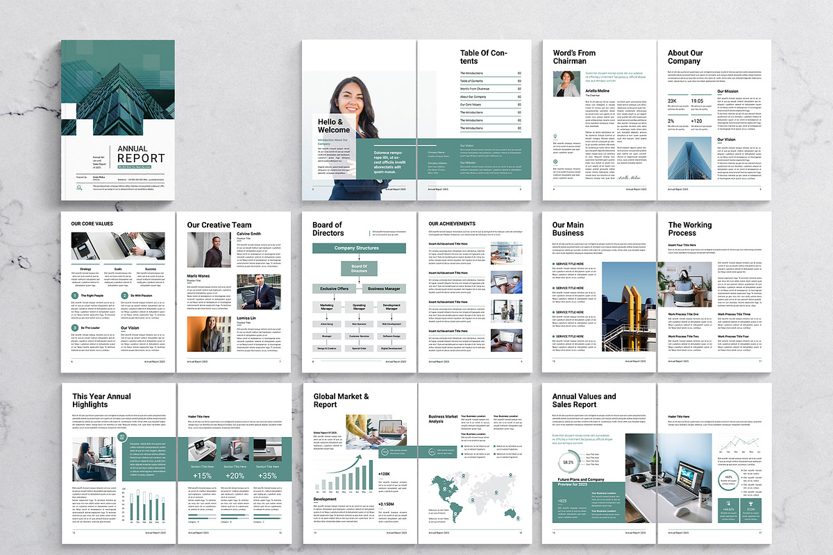 Annual Report Template, a Brochure Template by DesignCrest (Photo 12 of 14)