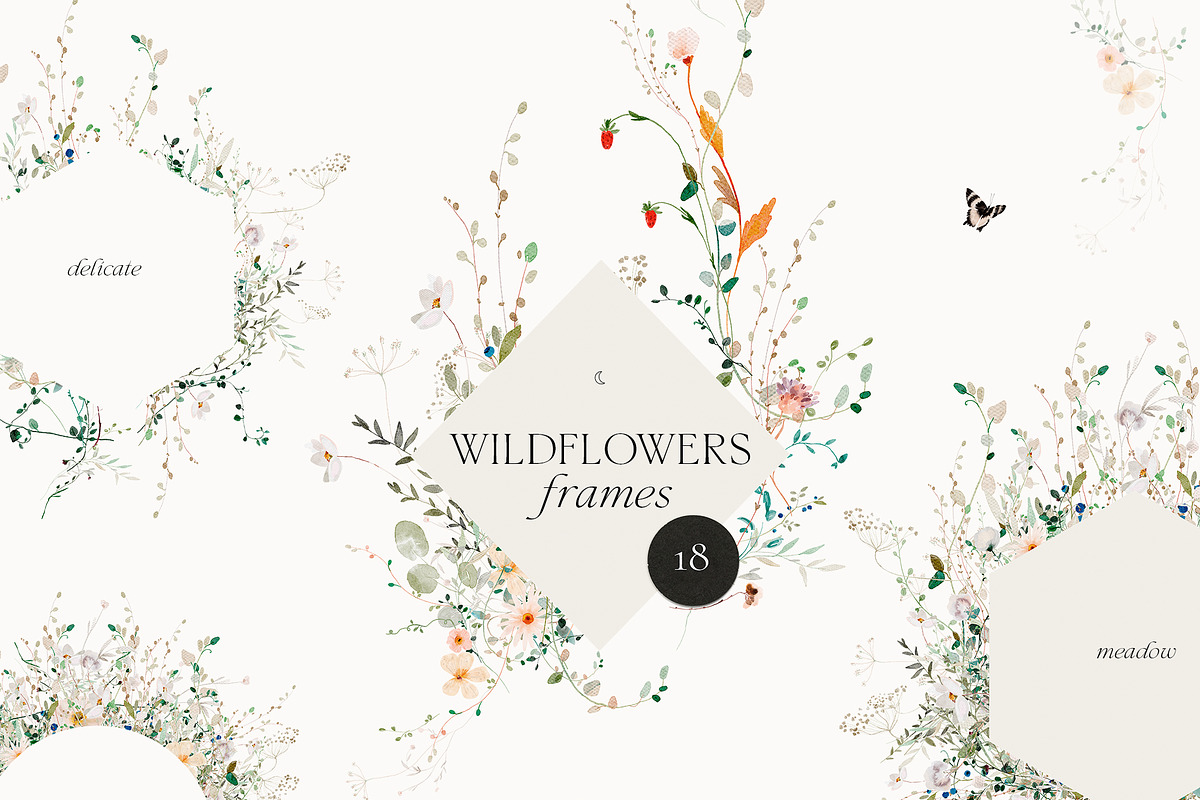 WILDFLOWERS tiny watercolor floral, a Decorative Illustration by Lana Elanor (Photo 8 of 15)