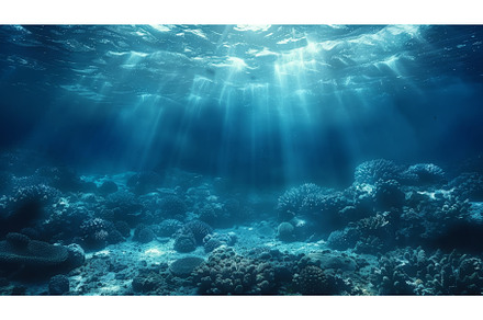 Blue sunlight in an underwater sea -, a Nature Photo by ZinetroN