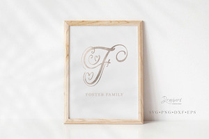 Fancy Script Monogram Letter SVG 021