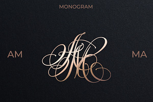 MA AM Wedding Monogram Logo