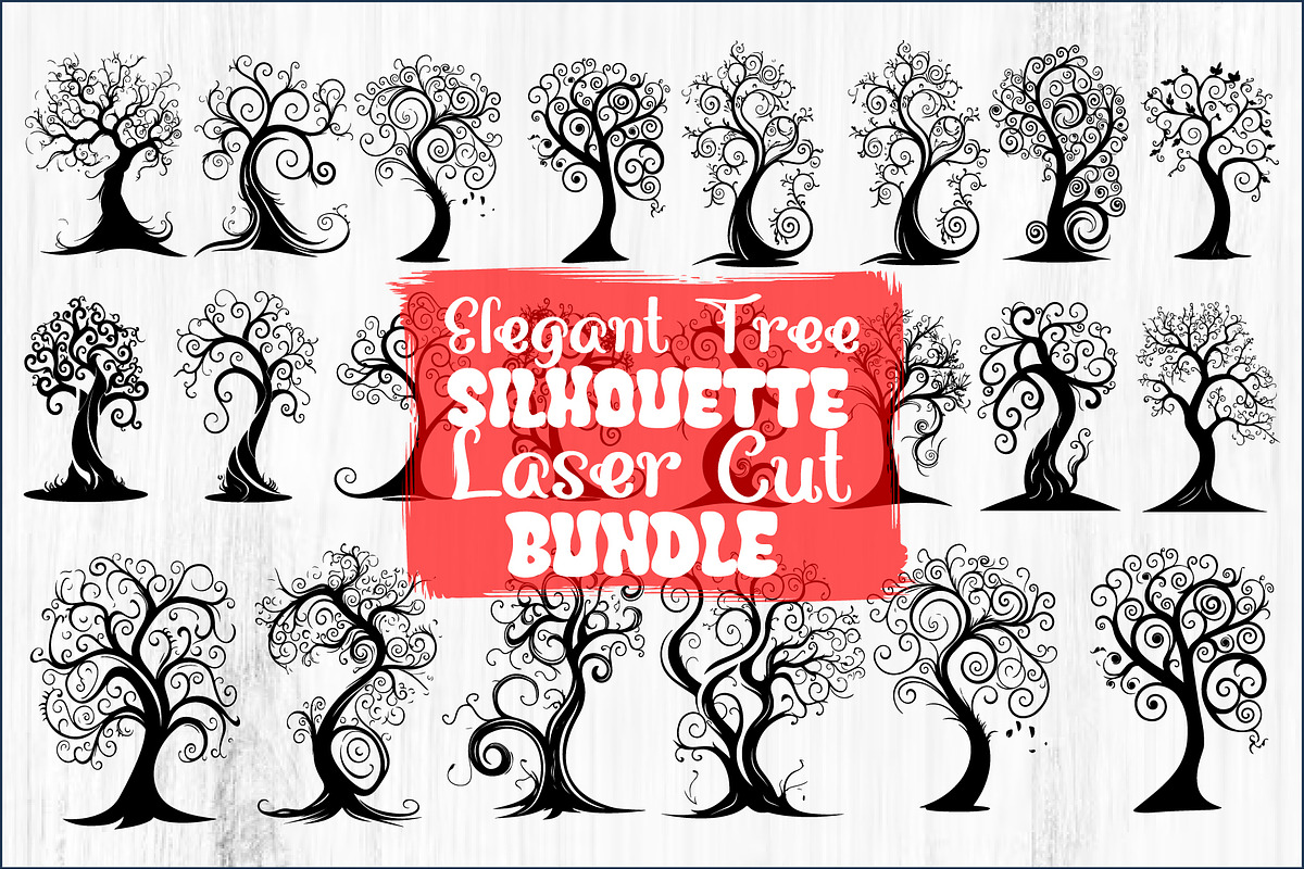 Tree Laser Cut Bundle | Decorative, a Graphic by Designs_River (Photo 12 of 12)