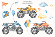 Quad bikes watercolor, a Transportation Illustration by Marina Ermakova (Thumbnail 2 of 11)