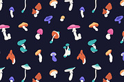 Forest mushrooms, fungi set, pattern, a Food Illustration by PaperTrident (Thumbnail 4 of 6)