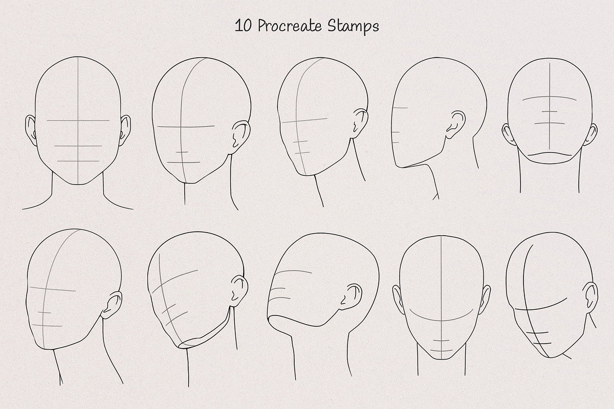 Portrait Guide Procreate Stamps, a Brush Add-On by SmuffizStudio (Photo 2 of 3)