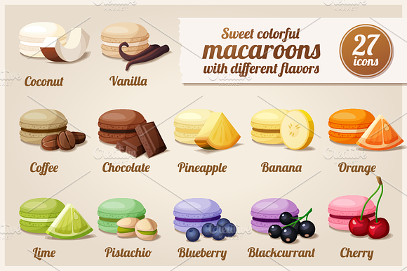 Macaroons With Different Flavors