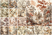 Mocha Mousse Toile De Jouy Patterns, an Illustration by SinaCreation (Thumbnail 2 of 5)