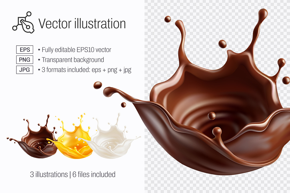 Liquid Beverage Splashes EPS PNG JPG, an Object Graphic by LoopAll (Photo 1 of 4)