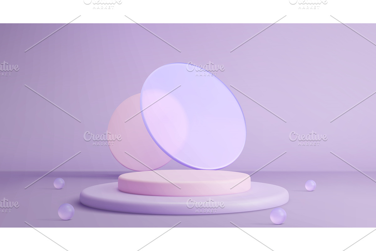 3d podium display with glass, a Texture Illustration by art PVP - market