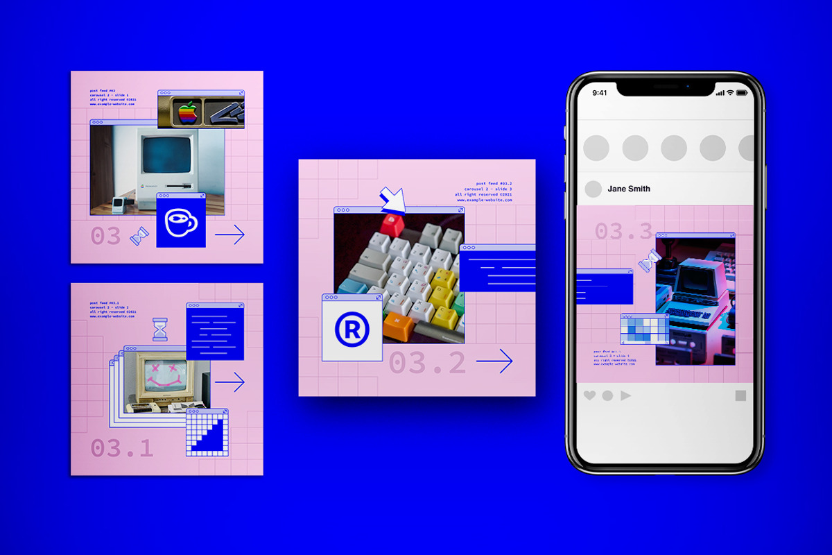 Retro Computer Carousel Social Media, a Social Media Template by The ...