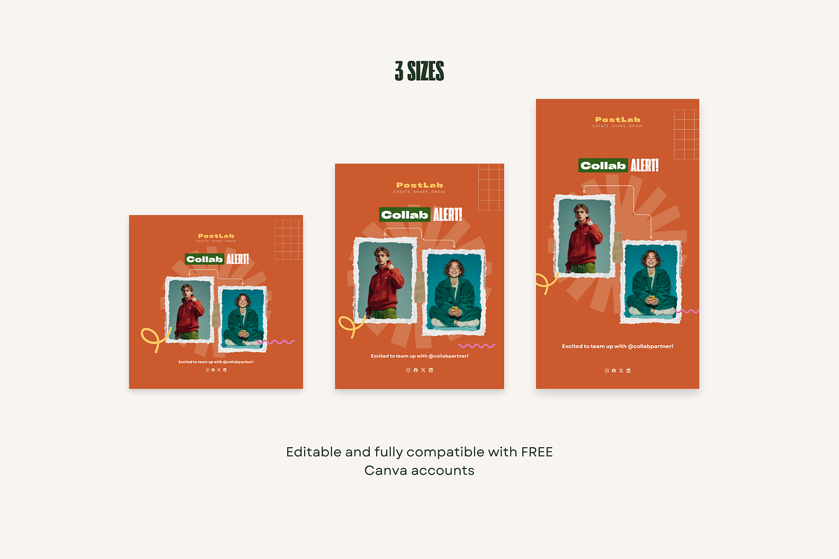 Retro Pop Social Canva Templates preview 5