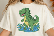 Cute Green Dinosaur PNG, an Object Illustration by DreamCafeArt (Thumbnail 3 of 6)