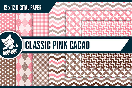 Classic pink cacao digital paper, a Pattern Graphic by Roofdog Design