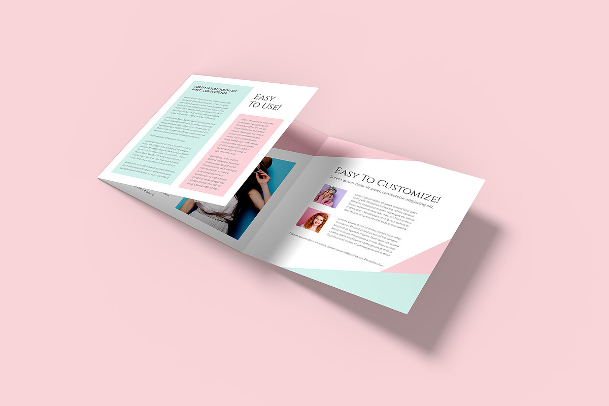 Square Trifold Brochure Mockup, a Books & Magazine Mockup by Illusiongraphic (Photo 9 of 28)