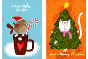 12 Christmas Postcards, an Animal Illustration by Ovocheva (Thumbnail 12 of 12)