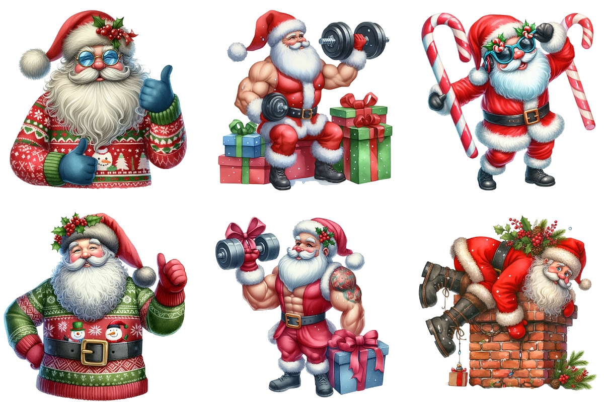 Funny Christmas Santa Sublimation, an Illustration by DreamArtGraphic (Photo 2 of 3)