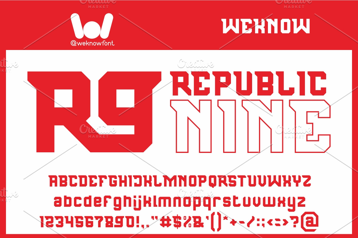 Republic Nine Font, a Font by weknow (Photo 1 of 9)