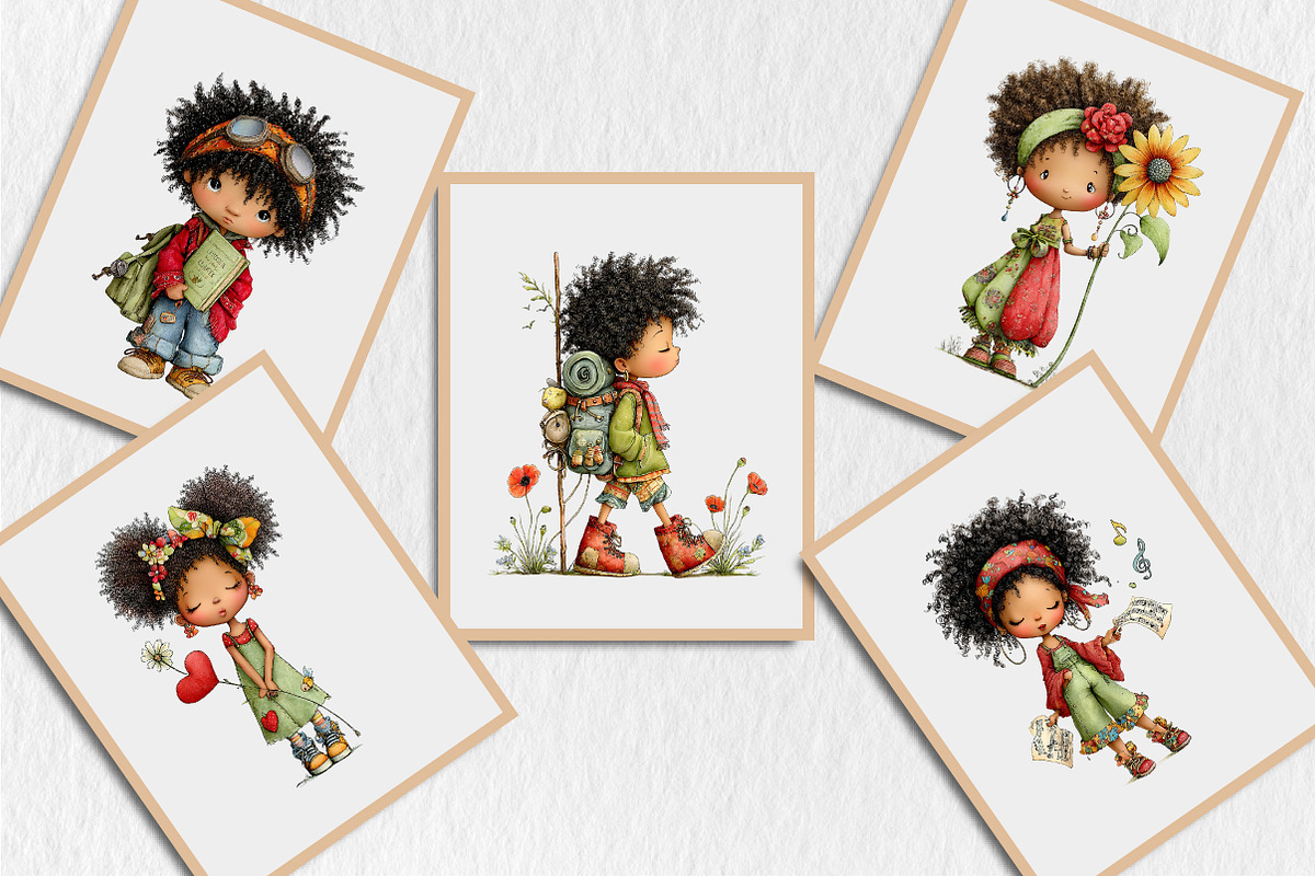 Whimsical Black History Kids Clipart, a Seasonal Illustration by Rose Art (Photo 6 of 6)