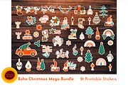 Boho Bundle Christmas Stickers, an Object Graphic by AvaAva (Thumbnail 8 of 8)