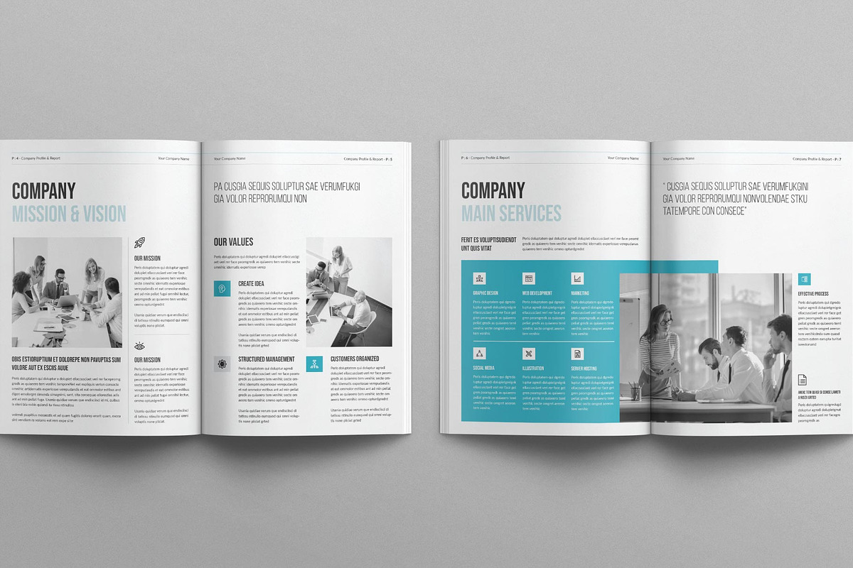 Company Profile & Report Template, a Brochure Template by E-Type (Photo 3 of 13)