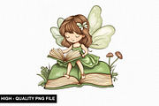 Fairy Whimsical Reading Clipart Bund, an Illustration by crative8112 (Thumbnail 2 of 10)