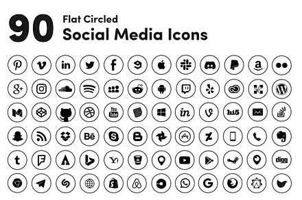 Black Circled Social Media Icons, a Social Media Template by RobertvanHaaren
