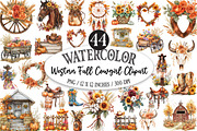Western Fall Cowgirl Clipart, a Seasonal Illustration by Designking (Thumbnail 1 of 5)