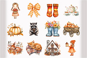 Cottagecore Fall Clipart, an Illustration by Design Market (Thumbnail 3 of 5)