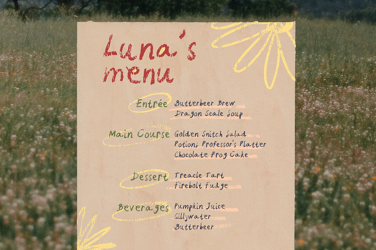 Luna's Quill Chalk Font, a Handwritten Font by Perplexitics (Photo 7 of 10)