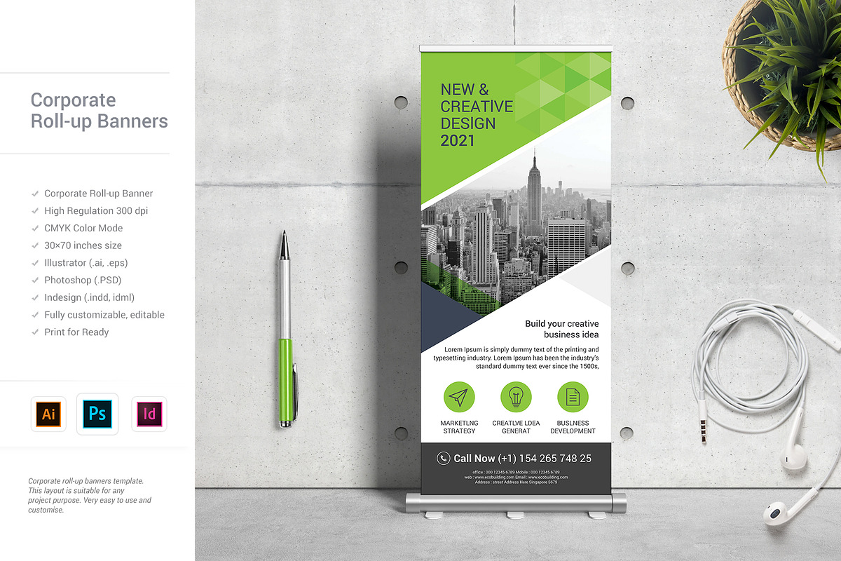 Corporate Roll-up Banner, a Marketing Template by Brochure-Market (Photo 2 of 4)