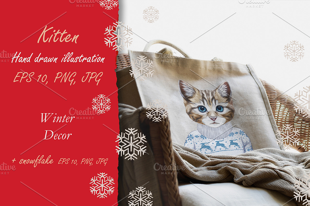 Kitten / Wintertime, an Animal Illustration by Victoria_Novak (Photo 3 of 3)