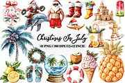 Hand-Drawn Christmas in July Clipart, an Illustration by Daily.Designs (Thumbnail 1 of 5)