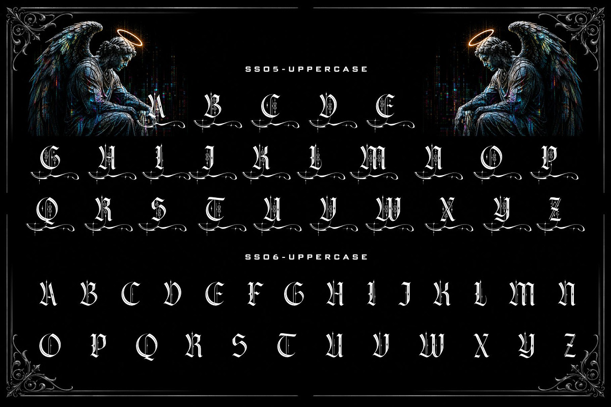 Kraken Gothic Typeface, a Blackletter Font by alit design (Photo 7 of 20)