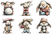 Whimsical Bunny Easter Clipart Bundl, an Illustration by Sublimation Artist (Thumbnail 7 of 7)