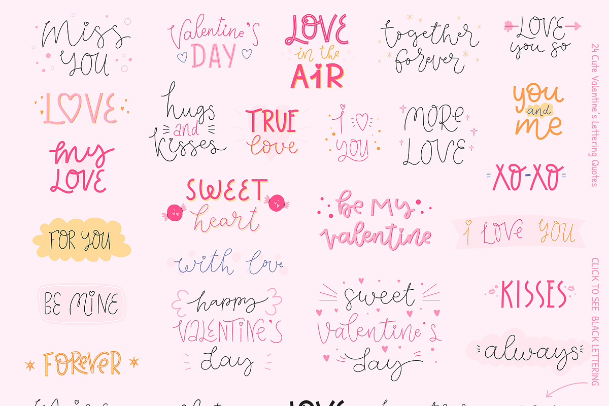 Valentine's Day Clipart, Lettering, an Illustration by Mariart_i (Photo 6 of 11)