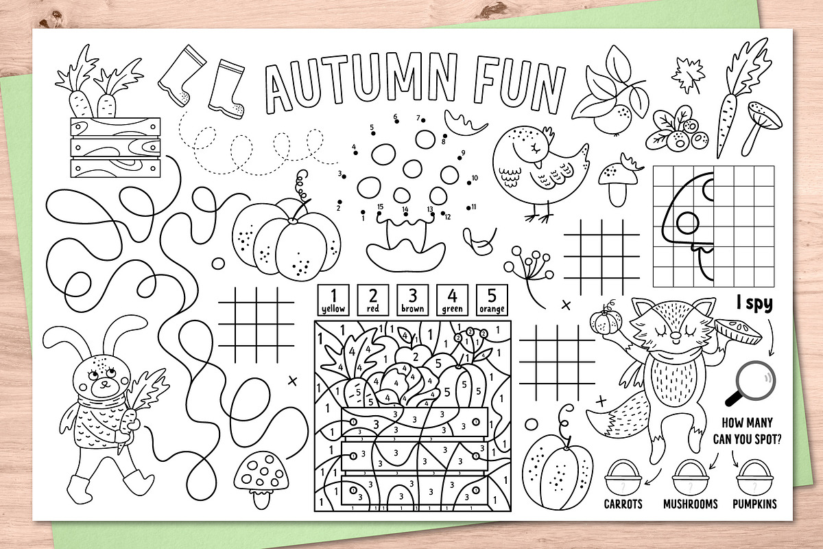 Autumn activity mats collection, an Animal Illustration by Lexi Claus (Photo 2 of 6)