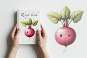 Kawaii watercolor vegetable clipart, a Food Illustration by Volha (Thumbnail 8 of 8)
