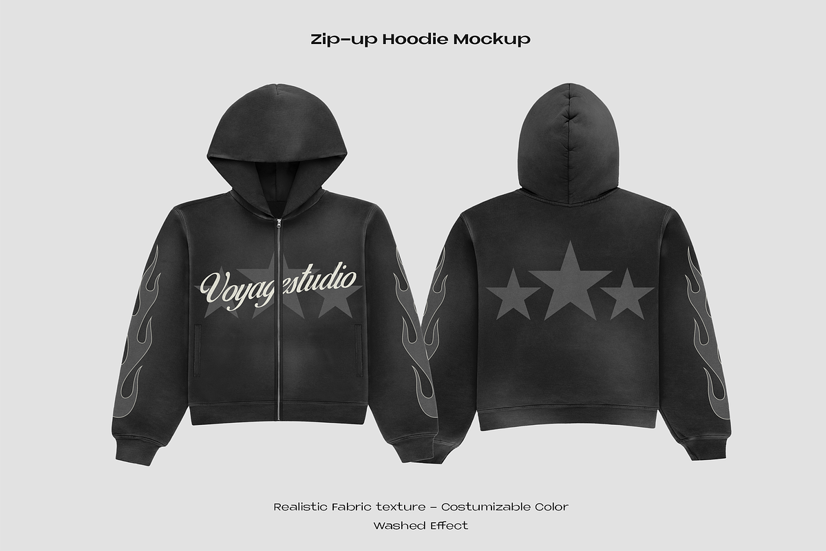 ZIP-UP HOODIE MOCKUP, a Hoody Mockup by Voyage Studio
