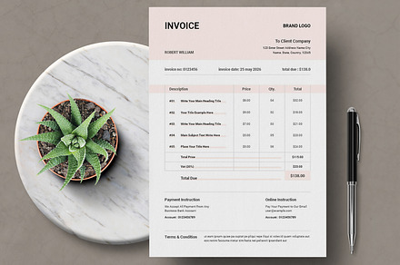 Professional Business Invoice, a Stationery Template by MightyDesign
