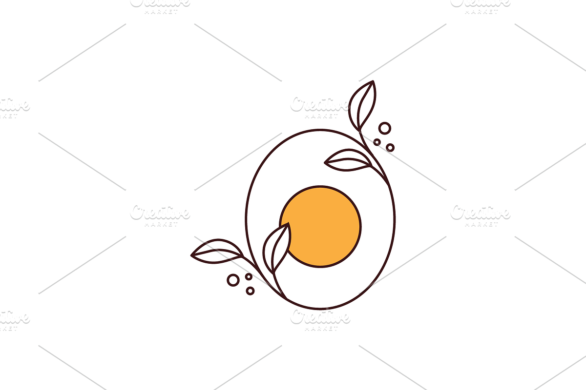 organic egg boiled line logo, a Branding & Logo Template by devastd