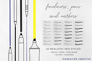 Procreate Fineliners, Pen & Markers, a Brush Add-On by AngelfishCreative (Thumbnail 2 of 8)