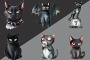 Funny Halloween Scary Cat Clipart, an Illustration by Black Bird Studio (Thumbnail 6 of 6)