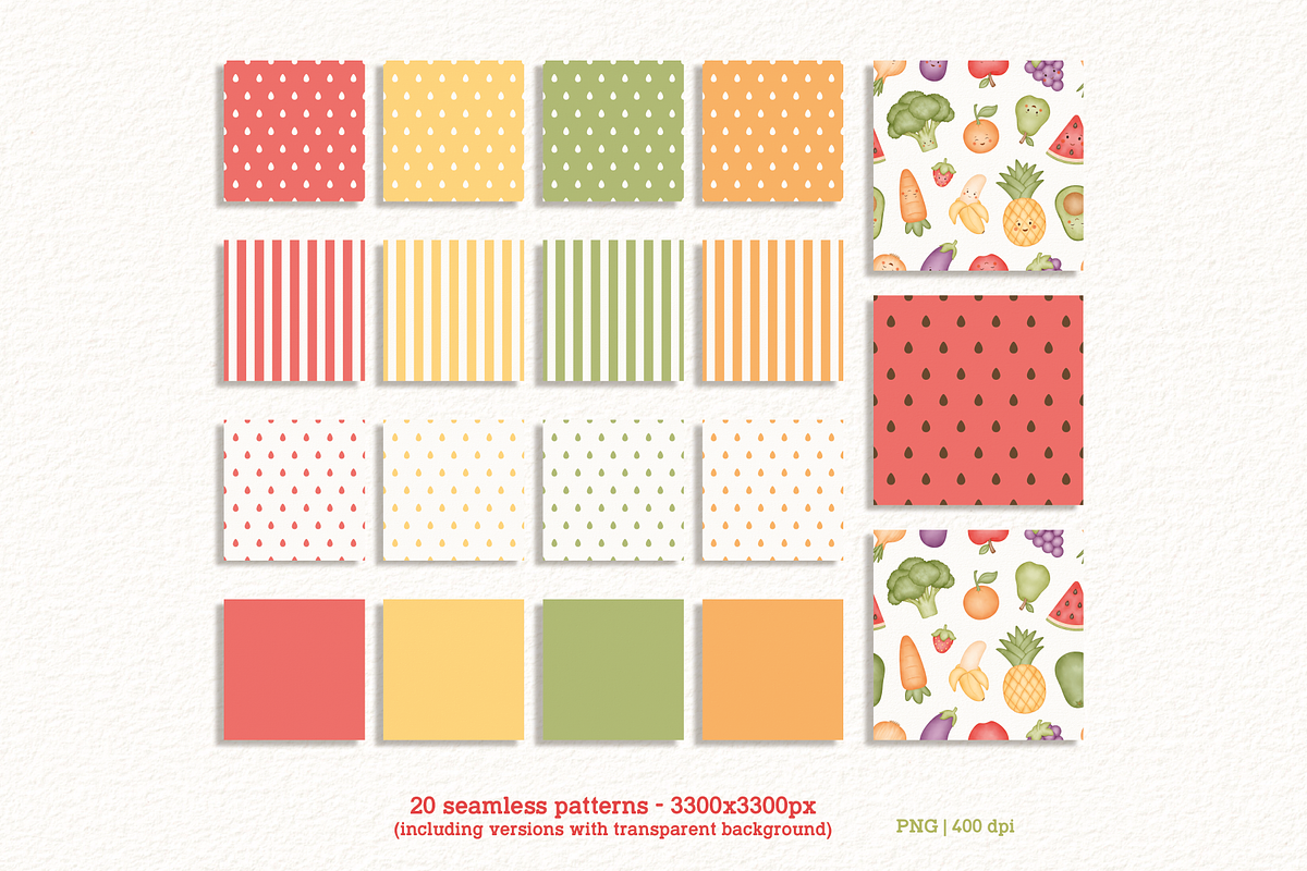 Fruits and Vegetables - Cliparts Set, an Illustration by Estudio Daiane Barbosa (Photo 10 of 10)
