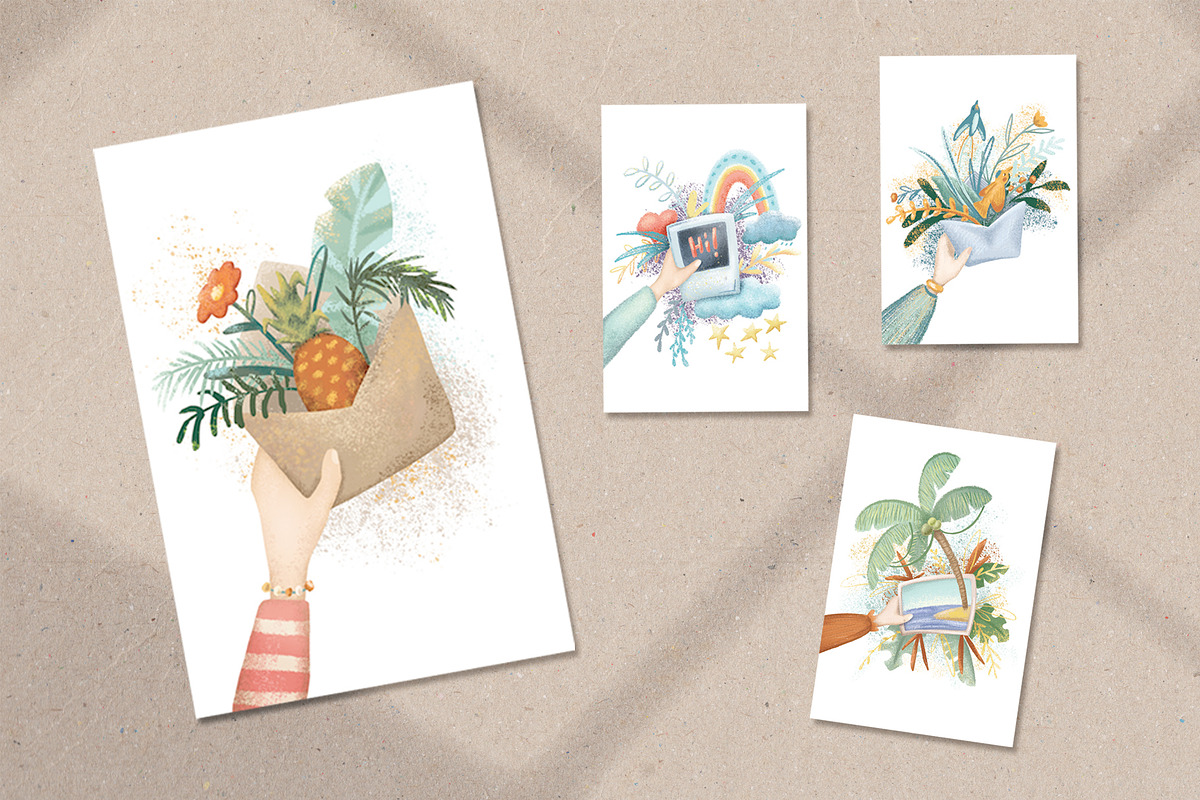 All Occasion Handdrawn Silent Card Set preview 2