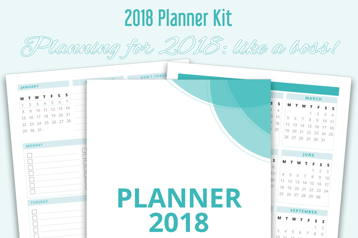 Printable Planner Kit for 2018, a Stationery Template by MOD (Photo 1 of 5)