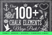 100 Chalk Elements Mega Bundle, an Object Graphic by SkyvaraSupply (Thumbnail 1 of 5)