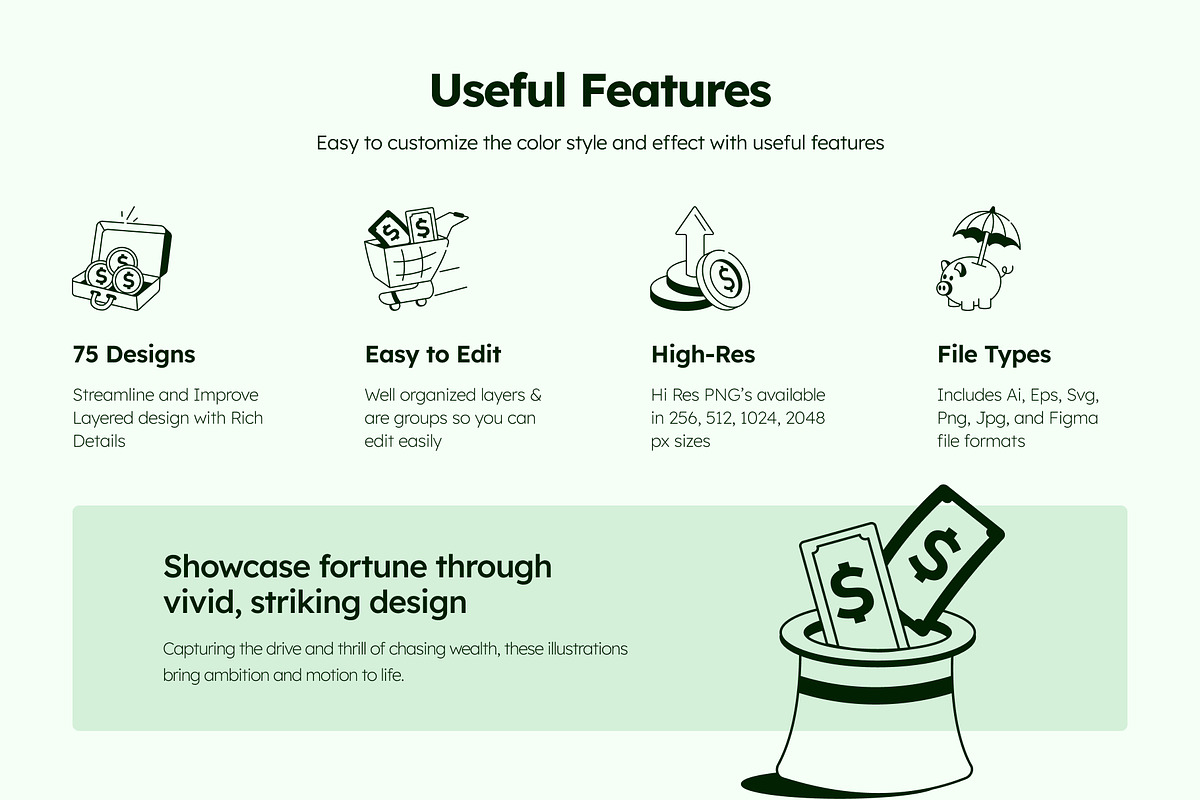 Money Drawing Illustration Set, a Finance Illustration by Vectors Market (Photo 2 of 7)