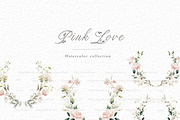 Pink Love floral clipart, a Decorative Illustration by heyiamalice (Thumbnail 3 of 9)
